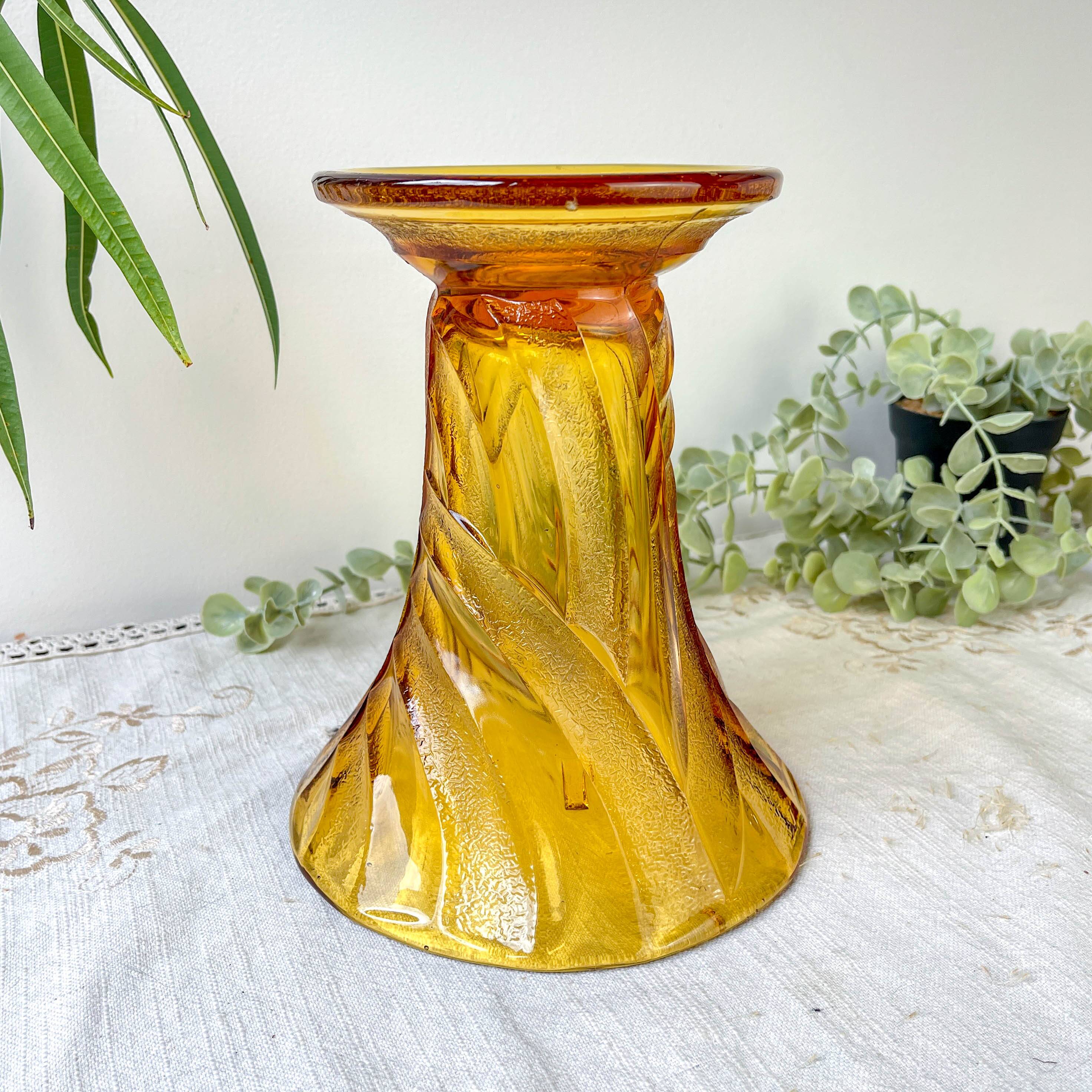 Vintage amber glass vase