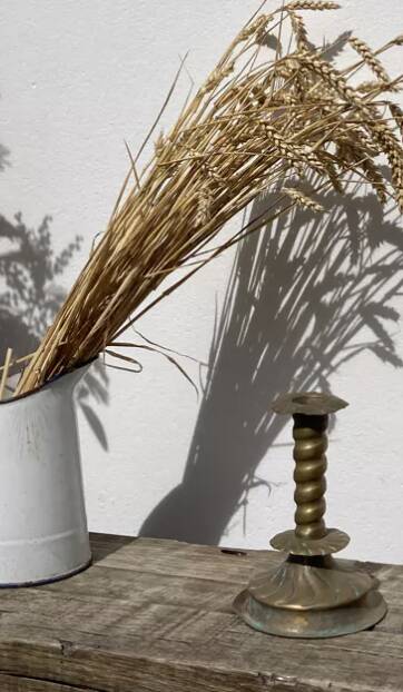 Berber candle holder in gilded brass