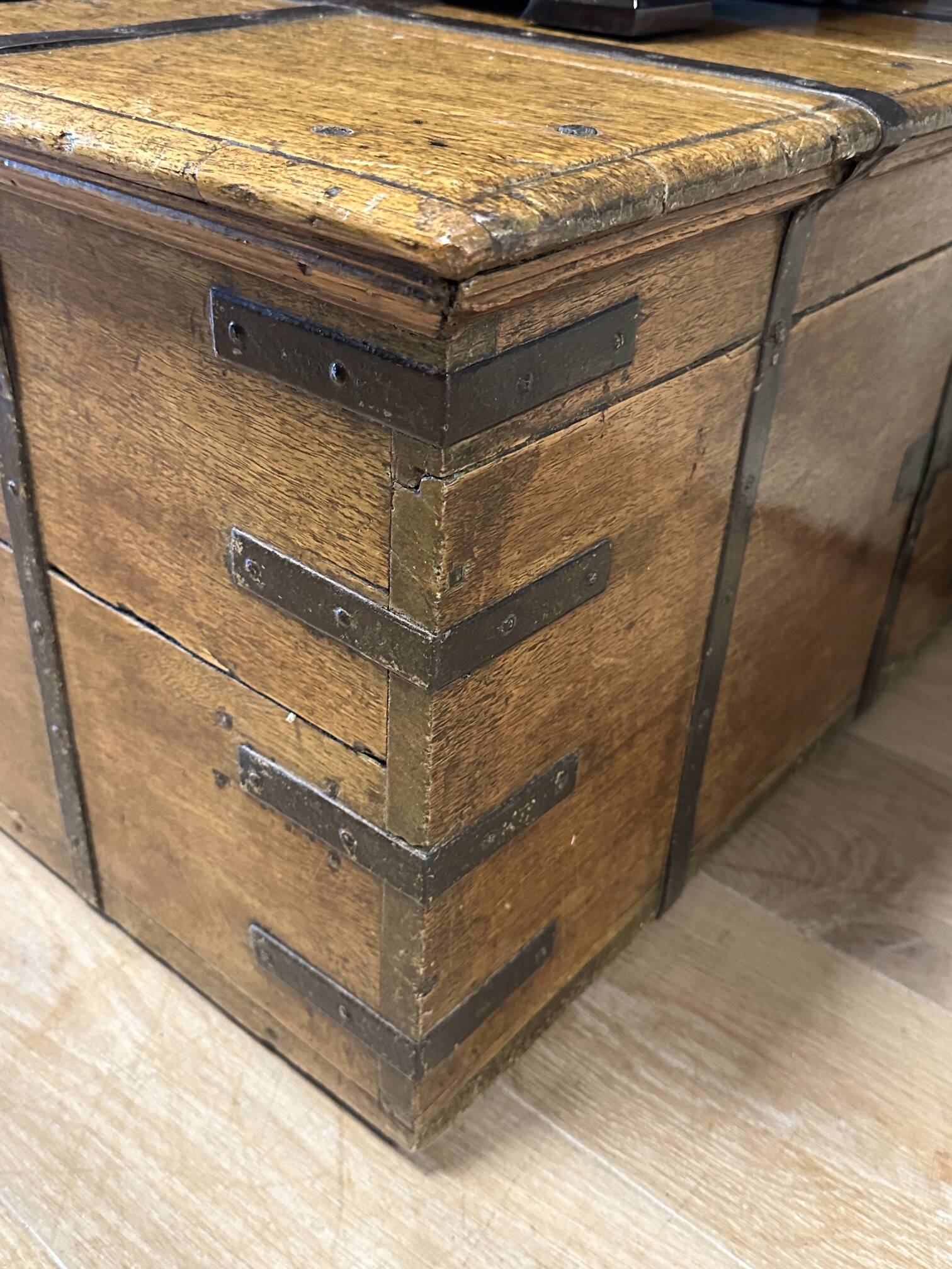 weathered antique teak chest / coffeetable