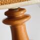 Ceramic lamp wood and vintage jute