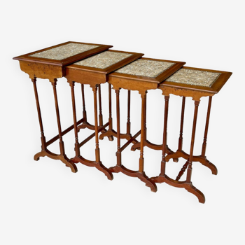 Nesting Table in Mahogany and Mother-of-Pearl