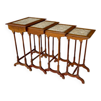 Mahogany and mother-of-pearl nesting table