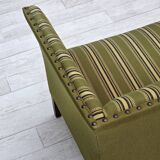 1970s, Danish 2-seater sofa, original green furniture wool, beech wood.