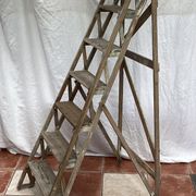 Wooden painter's stepladder in the middle of XX century foldable