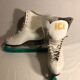 Old pair of ice skates alviera leather white size 39 vintage