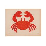 Crab collage on old paper