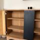 Superb Art Deco sideboard in matte black and raw wood