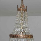 Suspension chandelier with metal and glass grapevines manufactured 60's / 70's