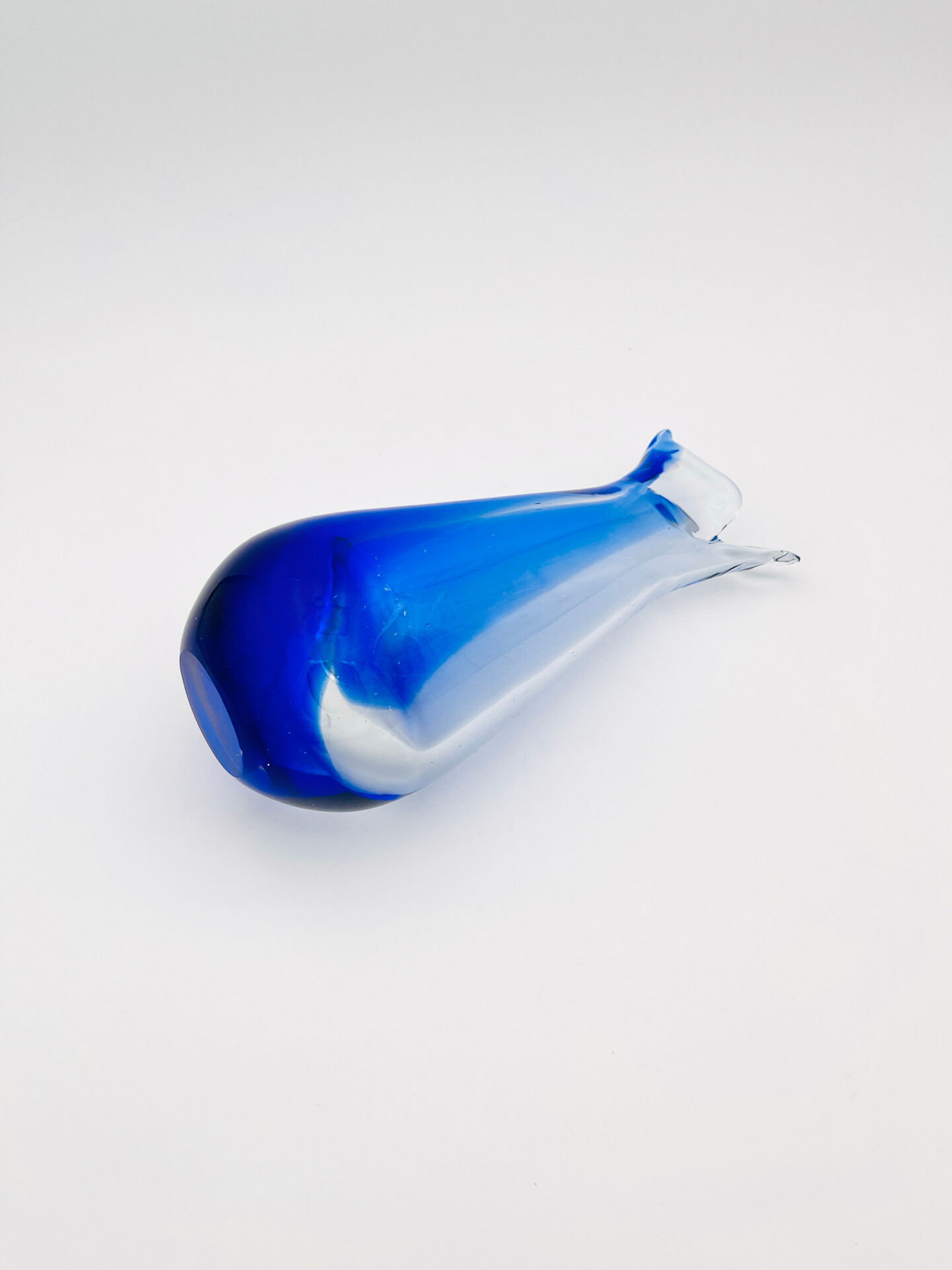 Murano Sommerso Two-Coloured Cobalt Blue Vase Sculpture