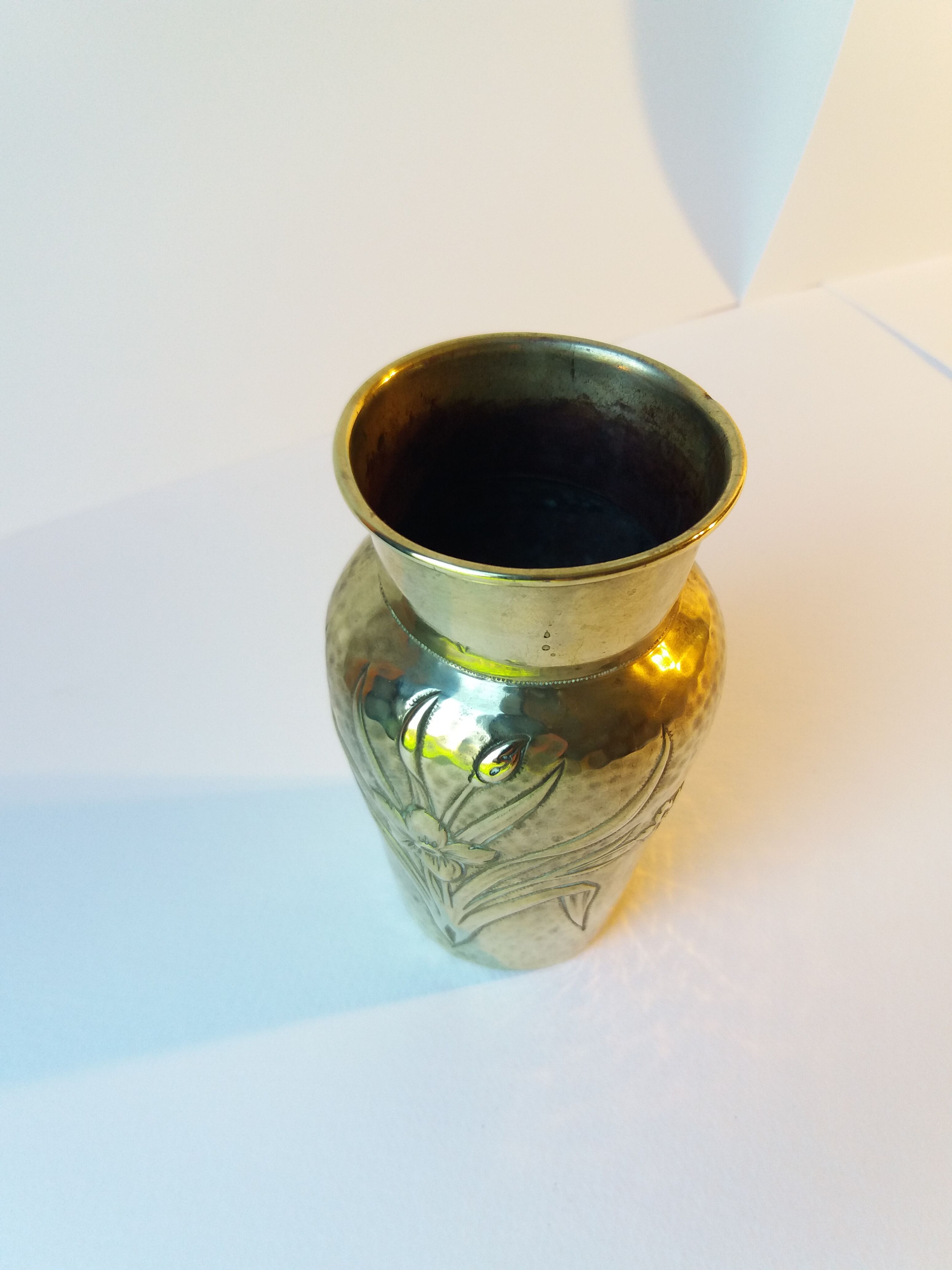 Brass Art Nouveau vase