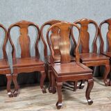 Asia 20th: Series of 6 exotic wood chairs