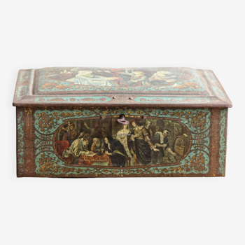 Lithographed sheet metal box, 19th century