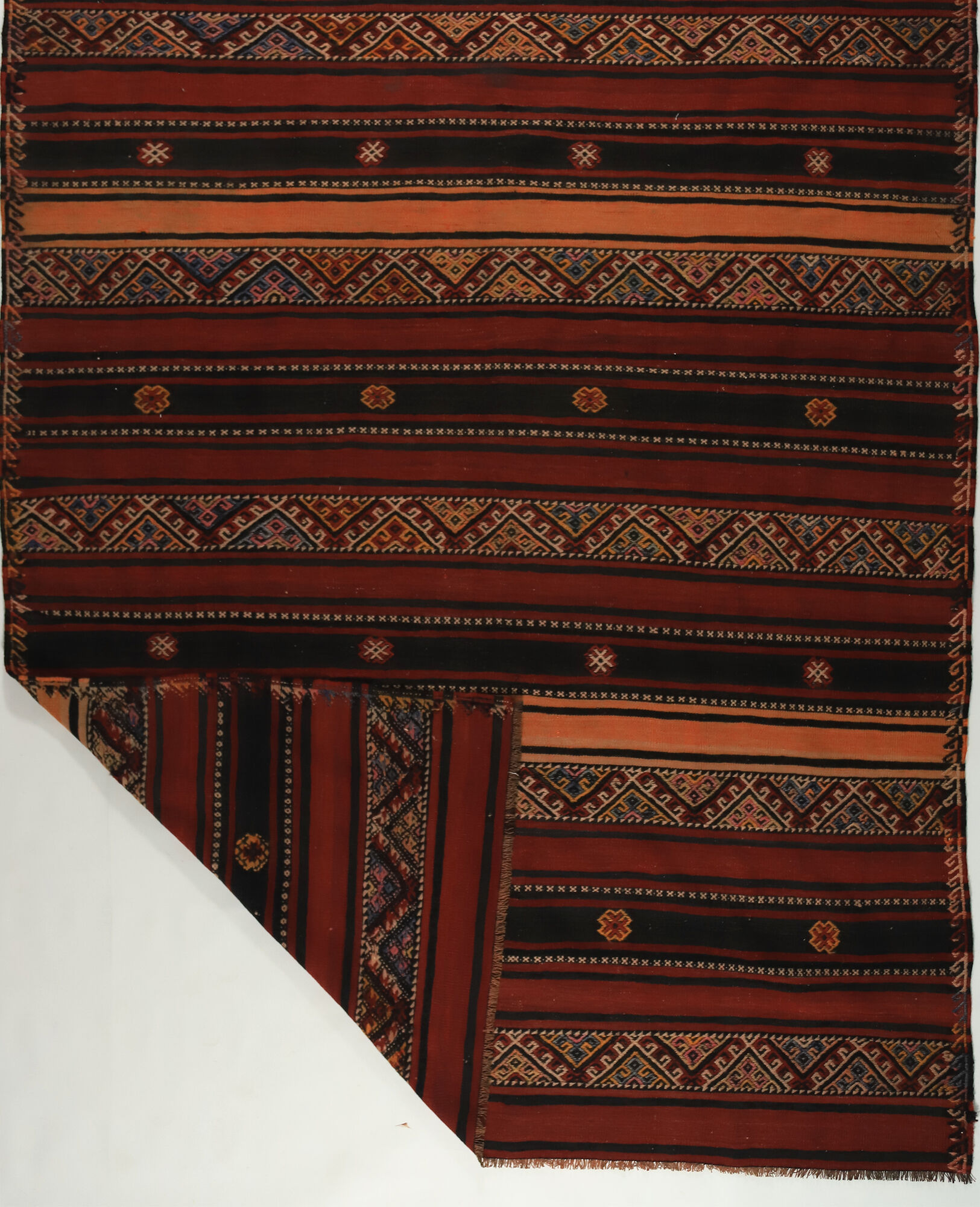 Anatolian handmade kilim rug 252 cm x 184 cm