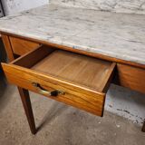 Old wooden and white marble dressing table