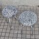 Lot de 2 tabourets champignon vintage DESIGN en métal chromé et assise velours Léopard
