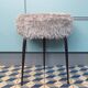 Vintage gray moumoute tripod stool