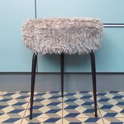 Vintage gray moumoute tripod stool