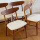 Vintage Farstrup 210 Scandinavian chairs in stained beech and teak