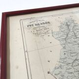 Auvergne Puy engraving map of dome wooden frame old plan of Clermont Ferrand