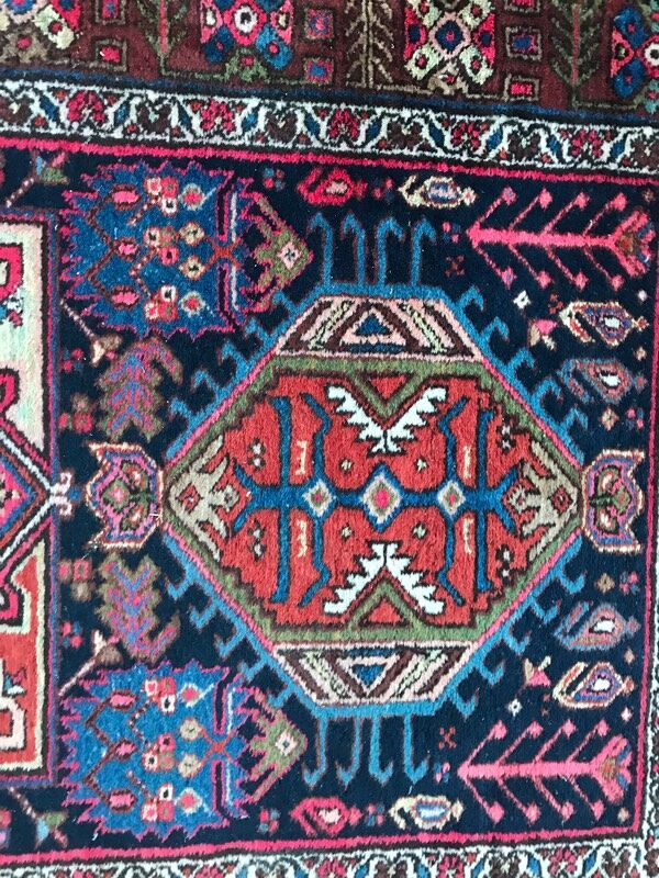 Tapis ancien persan couloir fait main 100x375 cm