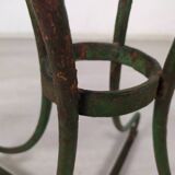 Garden pedestal table metal wood