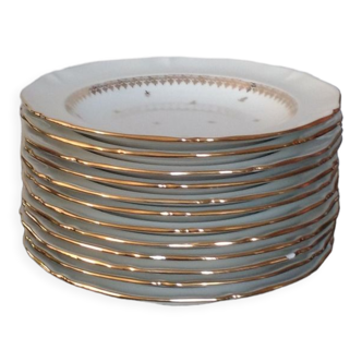 12 assiettes creuses ancienne fabrique royale de porelaine de Limoges
