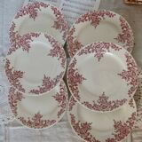 6 Louis XV Boulenger Choisy Le Roi iron earth flat plates, early 20th century