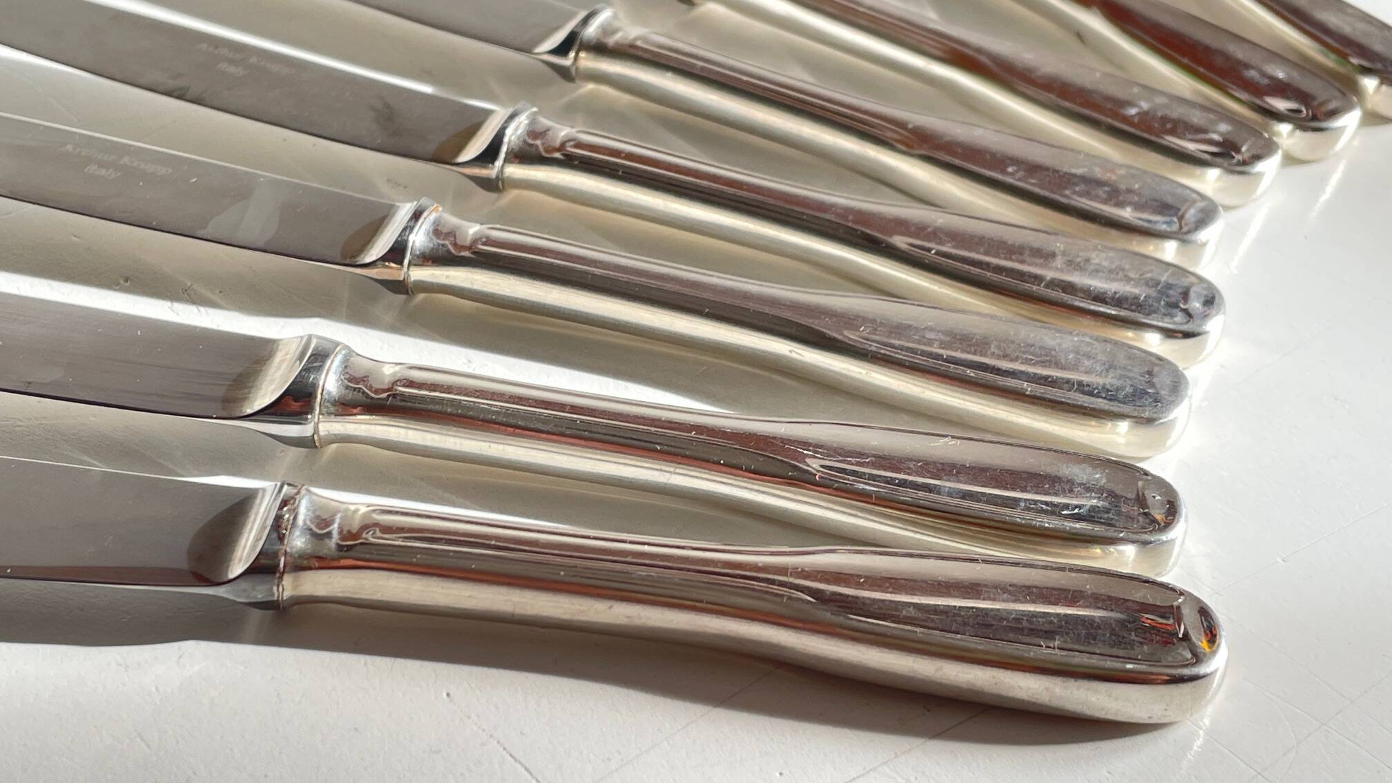 8 Table Knives A. Krupp Italy Vintage