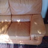 Canapé vintage cuir camel