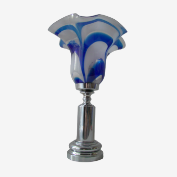 Lampe vintage verre bleue Mazzega