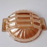 Fruit bowl - small salad bowl - iridescent pink/orange glass bowl