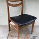 Series of 4 Old Scandinavian Chairs Wood Teck - Skai Skaï Black Vintage