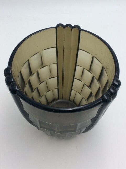 Art deco moulded glass vase