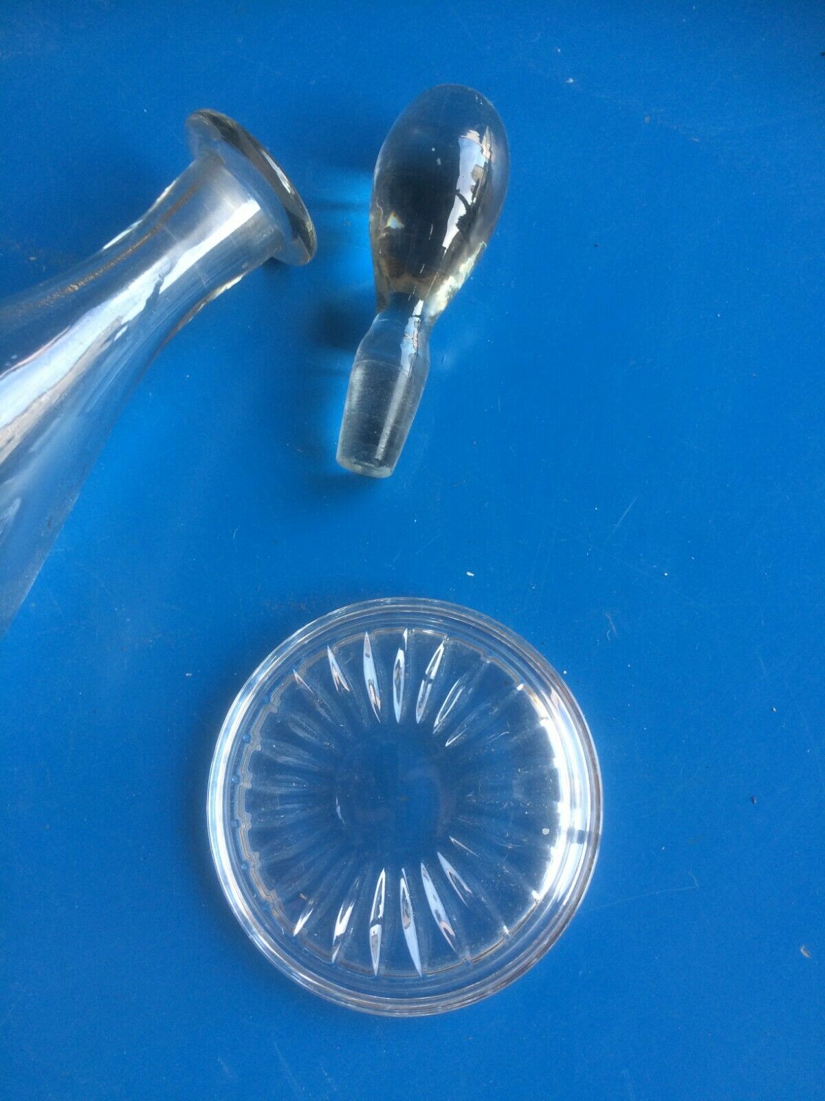 Glass carafe and holder holder bottle 19th