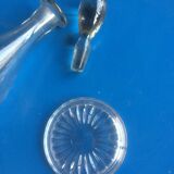 Carafe en verre et support porte bouteille XIXème