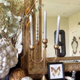 Brass trident candlestick