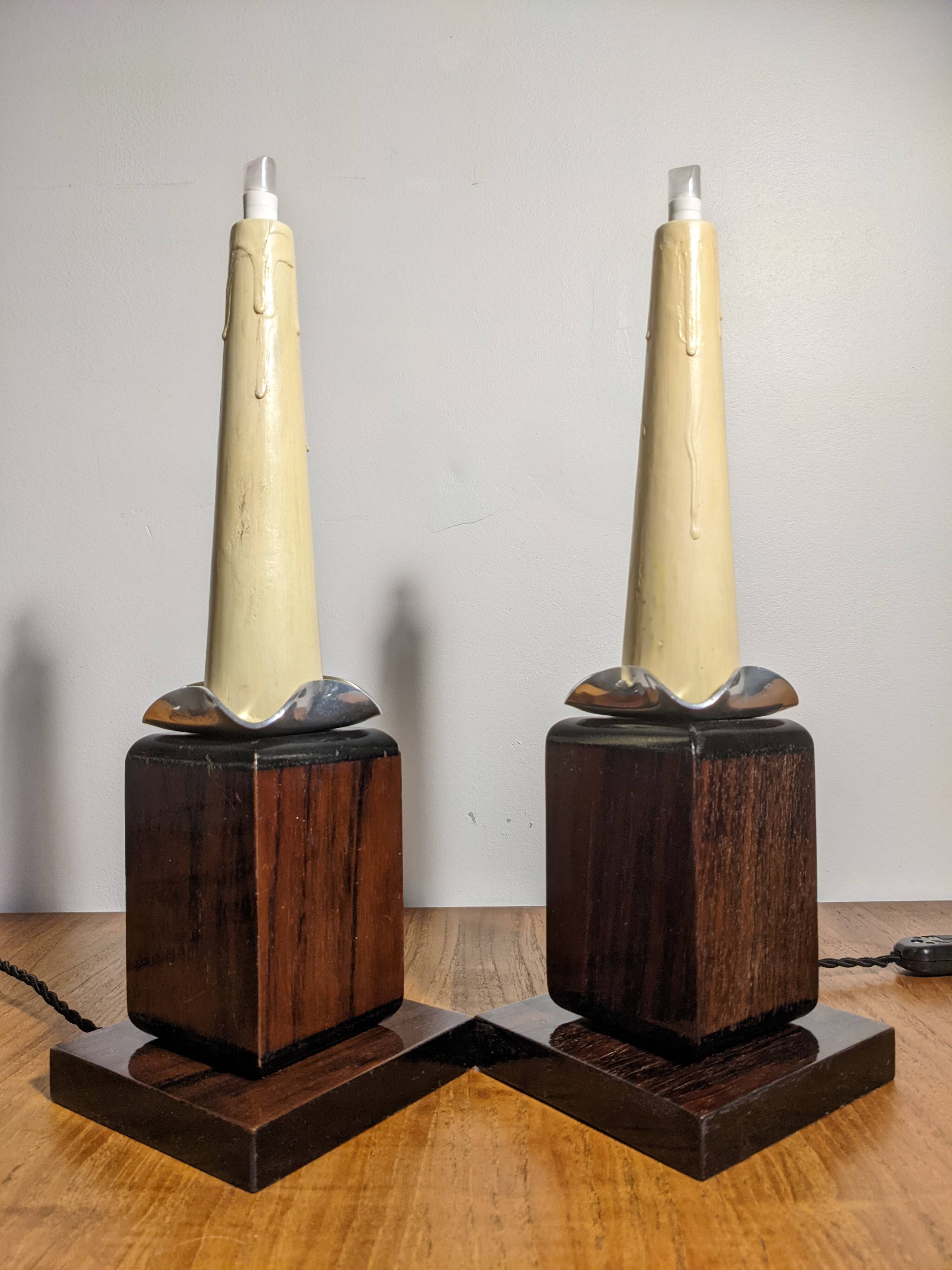 Two Art Deco night lights by Louis Prodhon 1930