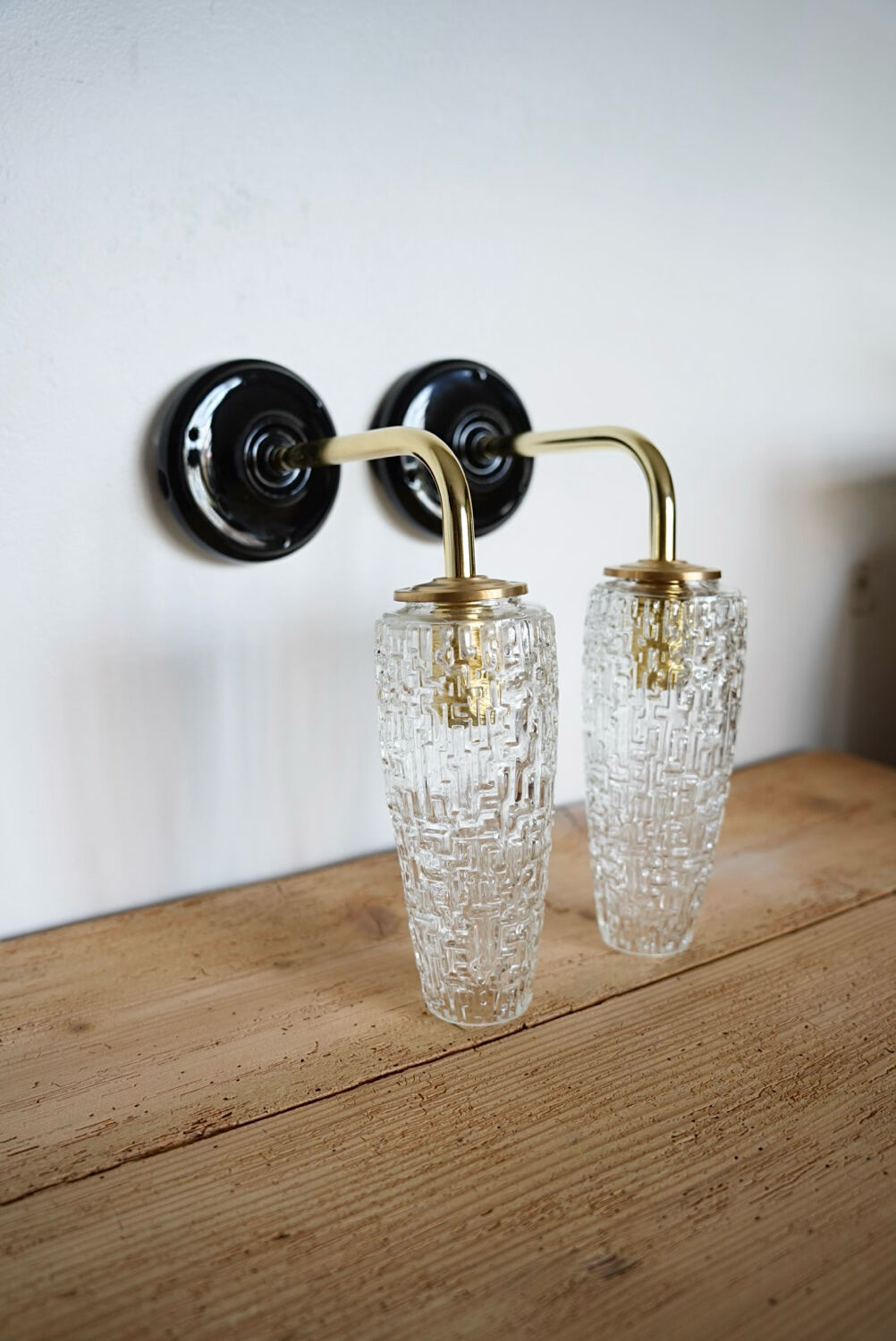 Pair of tulip wall lights