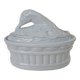 White porcelain terrine with white goose