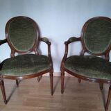 Pair of Louis XVI medallion armchairs