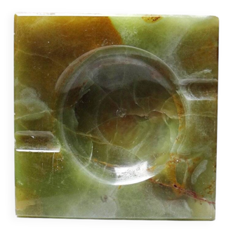 Petit cendrier en onyx vert carré vintage Italie années 50-60