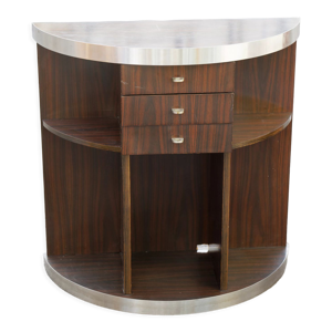console demi lune bois laqué Inox