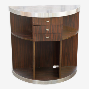 Sideboard/console half moon lacquered wood Stainless steel Italy 70