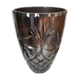 Vase en cristal dégradé argenté