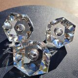 Crystal candle holders - diamond shape - set of 3