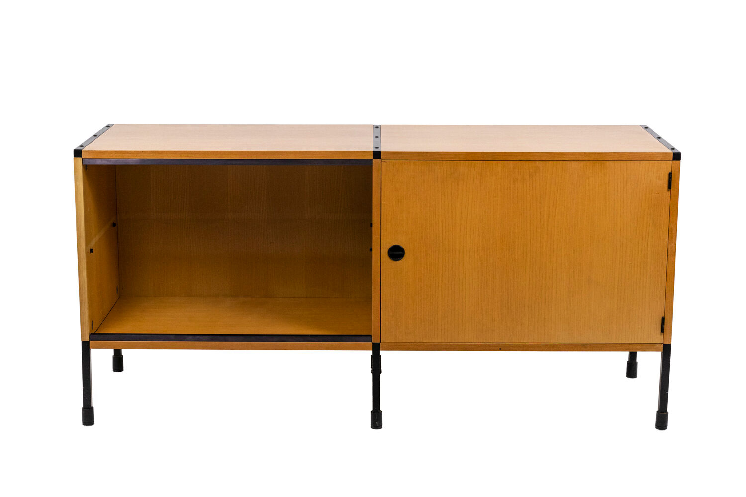 Ash and metal sideboard, A.R.P. design, Minvielle edition, 1950s
