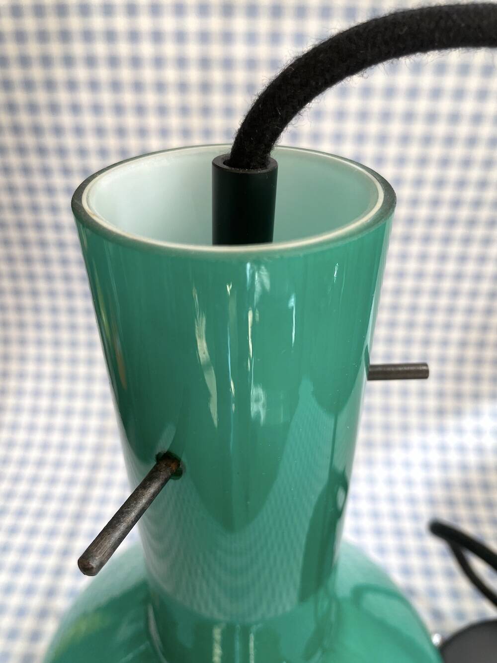 Suspension en opaline verte – Design rétro moderniste