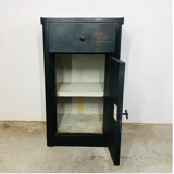 Antique black patinated bedside table