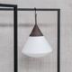 Trio of xl conical opaline mid-century pendant lights 1950