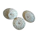 3 porcelain dishes limoges floral decoration